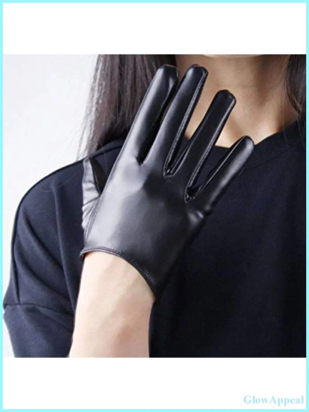 Women's Faux Leather Half Gloves 16cm/6